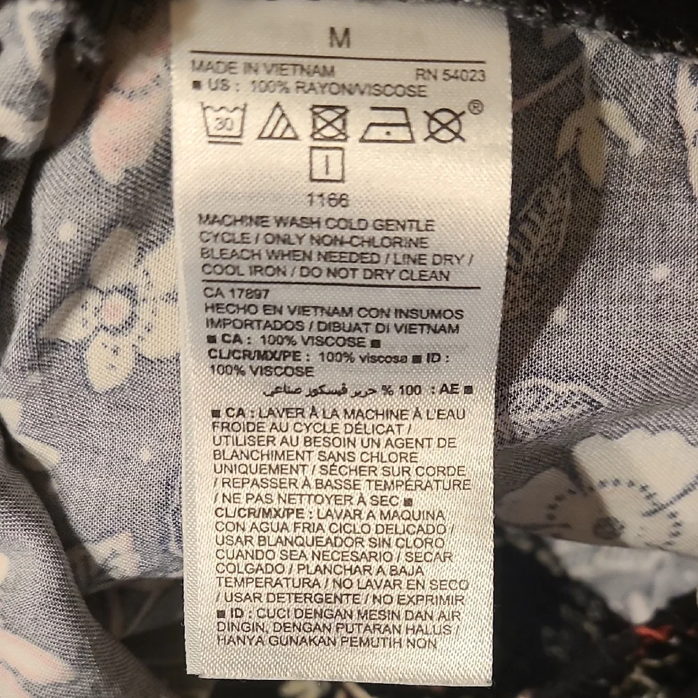 Old Navy Black Floral Wide‎ Leg Palazzo Pants Medium Tie Waist